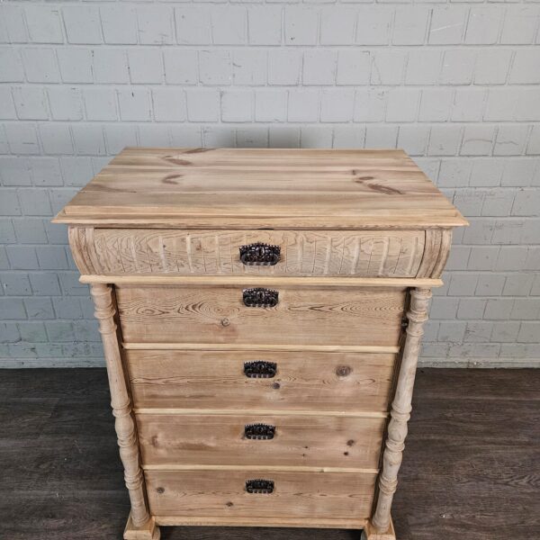 Hochkommode Kommode Gründerzeit 1880 Kiefer – Bild 4