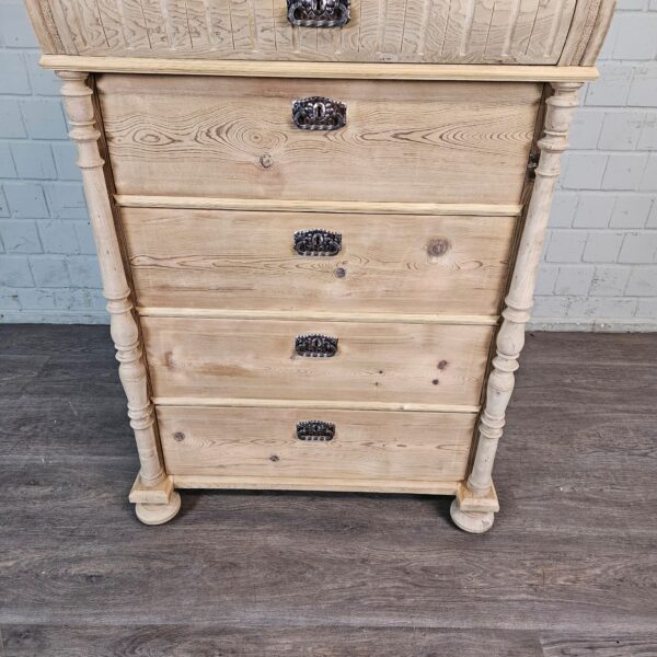 Hochkommode Kommode Gründerzeit 1880 Kiefer – Bild 5