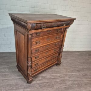 Hochkommode Kommode Gründerzeit 1880 Nussbaum