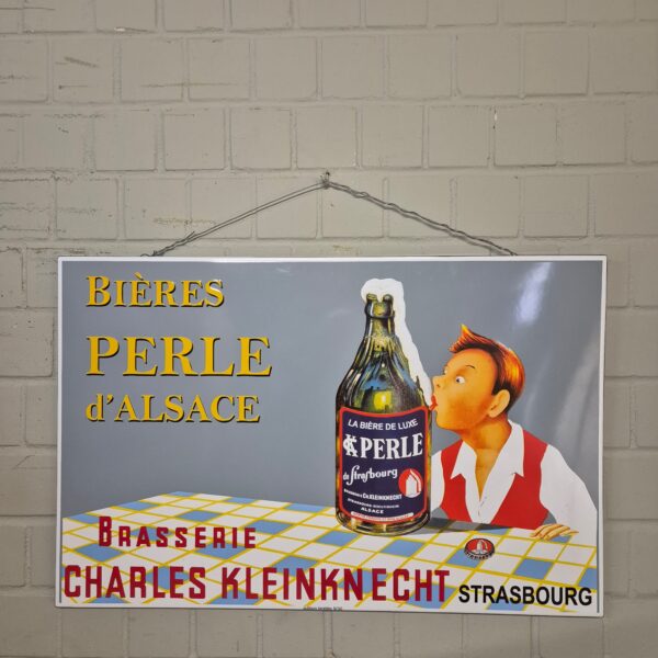 Emaille-Reklameschild "Bières Perle d'Alsace" 1,00 m x 0,65 m – Bild 3