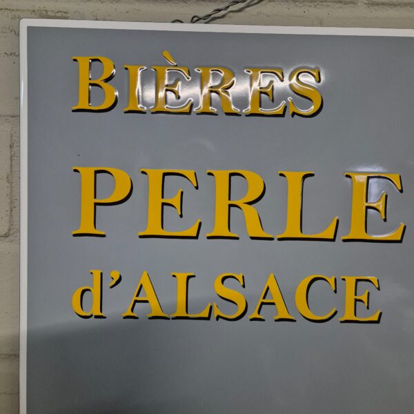 Emaille-Reklameschild "Bières Perle d'Alsace" 1,00 m x 0,65 m – Bild 4