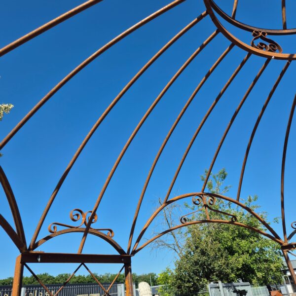 Pavillon Pergola Stahl in Rostoptik Ø 3,50 m – Bild 7