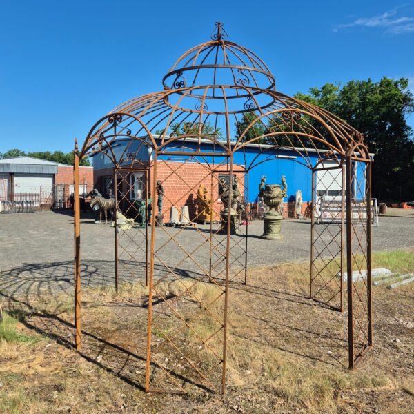 Pavillon Pergola Stahl in Rostoptik Ø 3,50 m