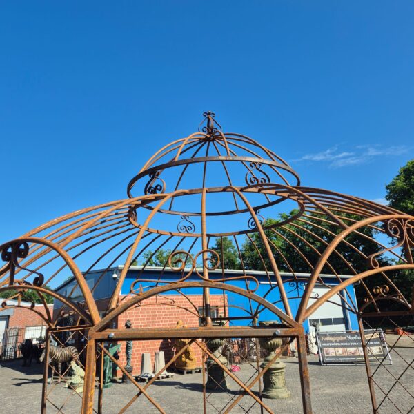 Pavillon Pergola Stahl in Rostoptik Ø 3,50 m – Bild 2