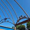 Pavillon Pergola Stahl in Rostoptik Ø 3,50 m – Bild 5