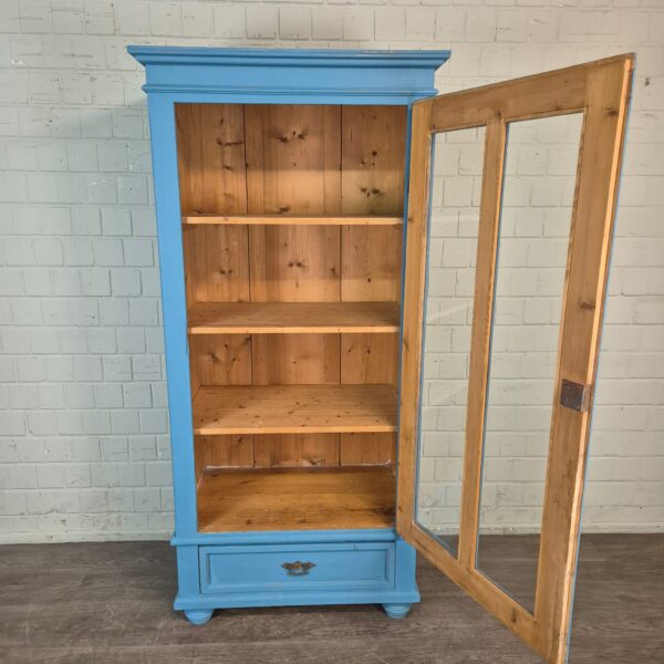 Vitrine Bücherschrank Jugendstil 1900 Kiefer – Bild 6
