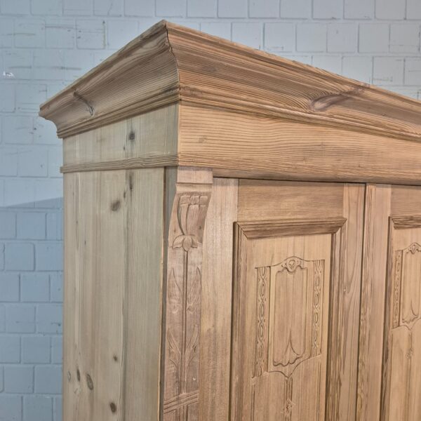 Schrank Kleiderschrank Jugendstil 1900 Kiefer – Bild 4