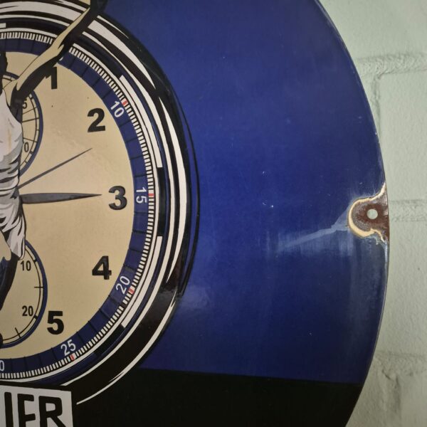 Vintage Emaille-Schild Reklameschild "Heuer" Ø 0,76 m – Bild 8