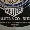 Vintage Emaille-Schild Reklameschild "Heuer" Ø 0,76 m – Bild 6