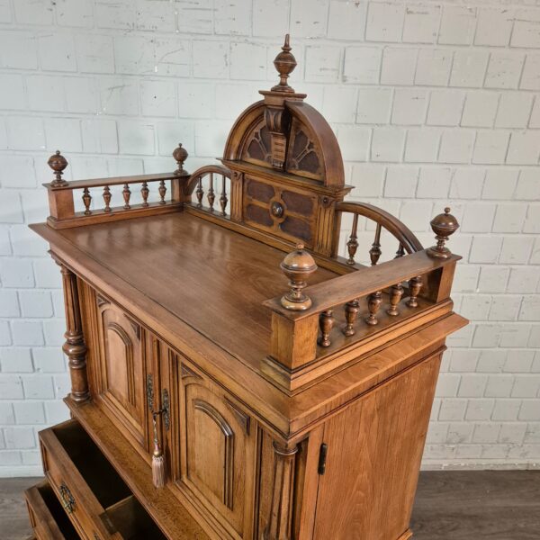 Schrank Kabinettschrank Gründerzeit 1880 Nussbaum – Bild 8