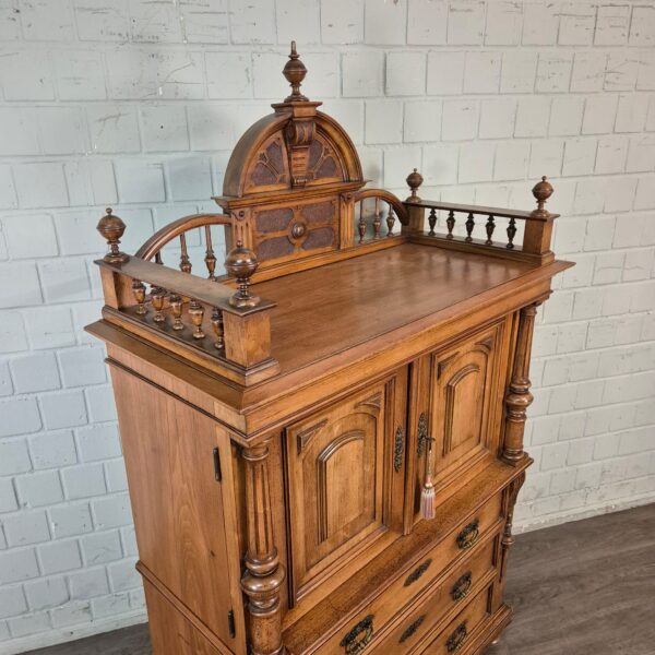 Schrank Kabinettschrank Gründerzeit 1880 Nussbaum – Bild 3