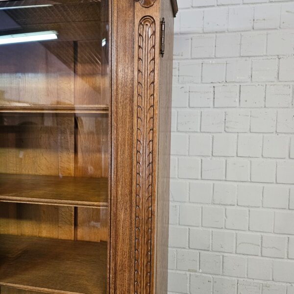 Vitrine mit Truhenbank Schrank Gründerzeit 1880 Eiche – Bild 10