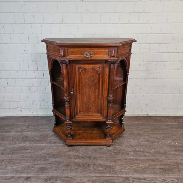 Beistellschrank Geschirrschrank Gründerzeit 1880 Nussbaum