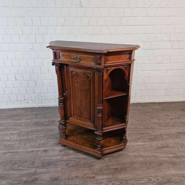 Beistellschrank Geschirrschrank Gründerzeit 1880 Nussbaum – Bild 3