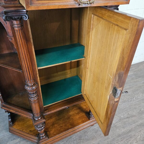 Beistellschrank Geschirrschrank Gründerzeit 1880 Nussbaum – Bild 9