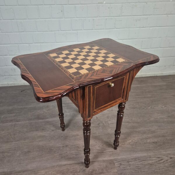 Spieltisch Schach & Dame Beistelltisch Nussbaum 0,75 m – Bild 14