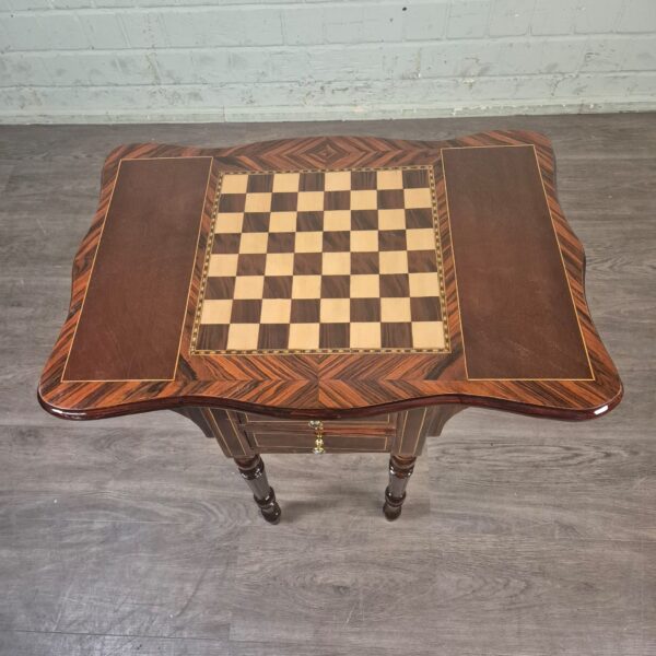 Spieltisch Schach & Dame Beistelltisch Nussbaum 0,75 m – Bild 6