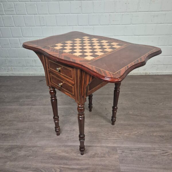 Spieltisch Schach & Dame Beistelltisch Nussbaum 0,75 m