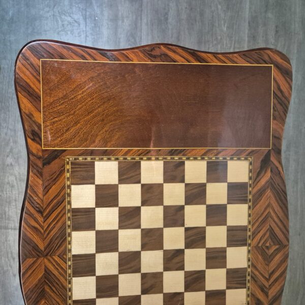 Spieltisch Schach & Dame Beistelltisch Nussbaum 0,75 m – Bild 9