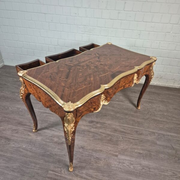 Schreibtisch Neubarock 1,45 m Nussbaum – Bild 16