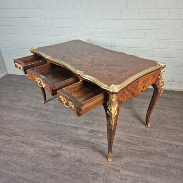 Schreibtisch Neubarock 1,45 m Nussbaum – Bild 14
