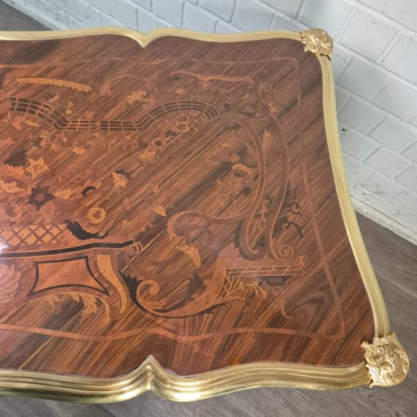 Schreibtisch Neubarock 1,45 m Nussbaum – Bild 7