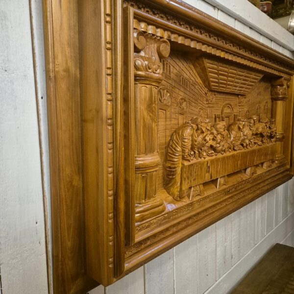 3D Teakholz-Wandrelief "Das letzte Abendmahl" 1,50 m – Bild 6