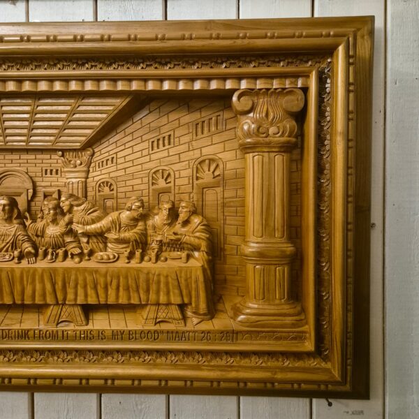 3D Teakholz-Wandrelief "Das letzte Abendmahl" 1,50 m – Bild 3