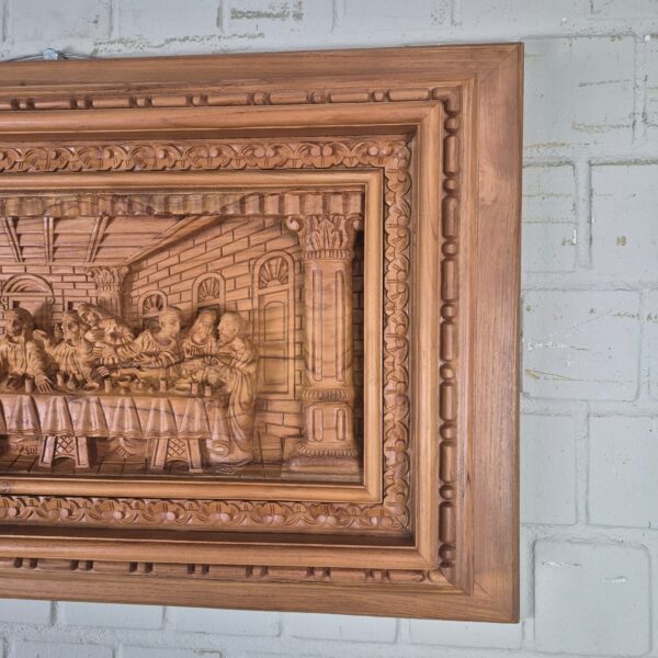 3D Teakholz-Wandrelief "Das letzte Abendmahl" 1,03 m – Bild 4