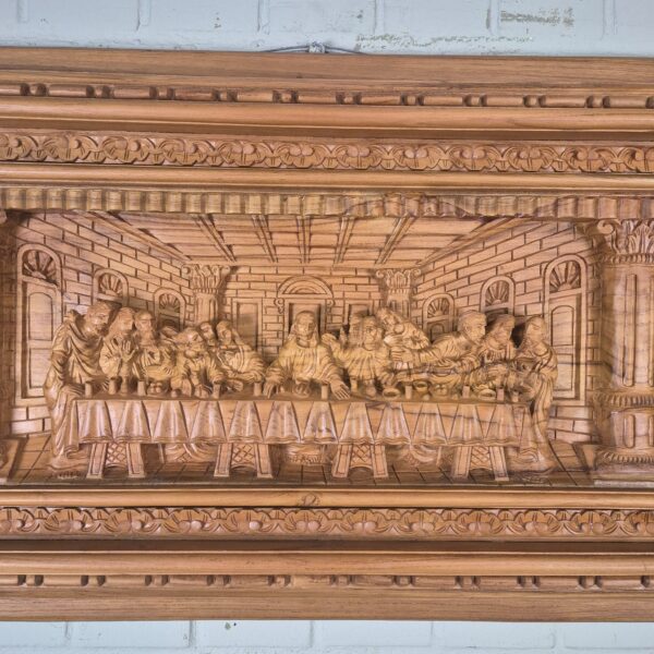 3D Teakholz-Wandrelief "Das letzte Abendmahl" 1,03 m – Bild 9