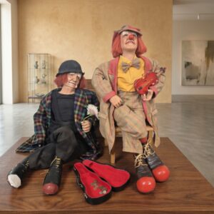 Dekoration Puppen Schausteller-Clowns 75 cm