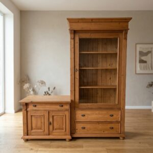Vitrine mit Sideboard Schrank 1,77 m Kiefer
