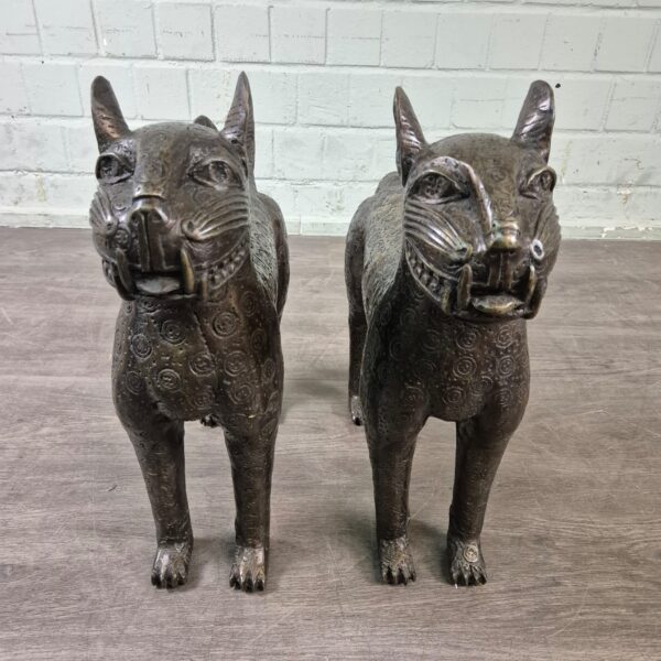 Dekoration Skulpturen Sphinx-Set 1950 Bronze 0,50 m – Bild 2