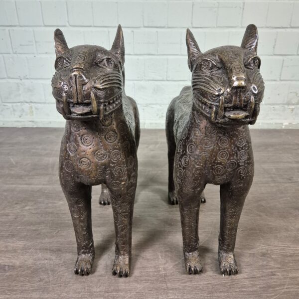 Dekoration Skulpturen Sphinx-Set 1950 Bronze 0,50 m – Bild 3