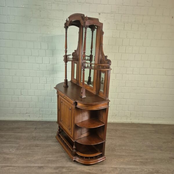 Buffetschrank Spiegelschrank Jugendstil 1895 Nussbaum – Bild 3