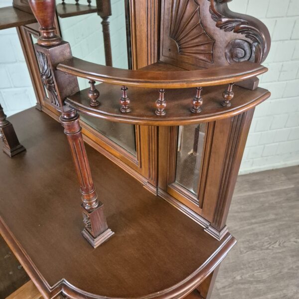 Buffetschrank Spiegelschrank Jugendstil 1895 Nussbaum – Bild 5
