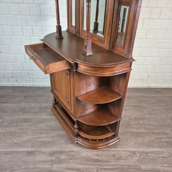 Buffetschrank Spiegelschrank Jugendstil 1895 Nussbaum – Bild 16