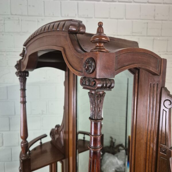 Buffetschrank Spiegelschrank Jugendstil 1895 Nussbaum – Bild 4
