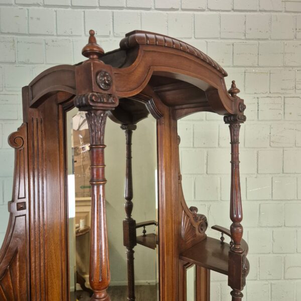 Buffetschrank Spiegelschrank Jugendstil 1895 Nussbaum – Bild 12