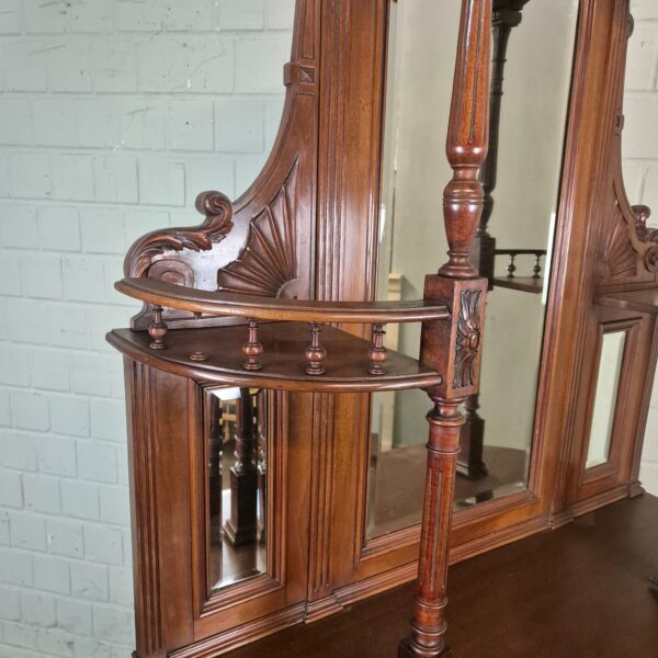 Buffetschrank Spiegelschrank Jugendstil 1895 Nussbaum – Bild 11