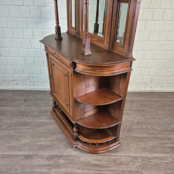 Buffetschrank Spiegelschrank Jugendstil 1895 Nussbaum – Bild 6