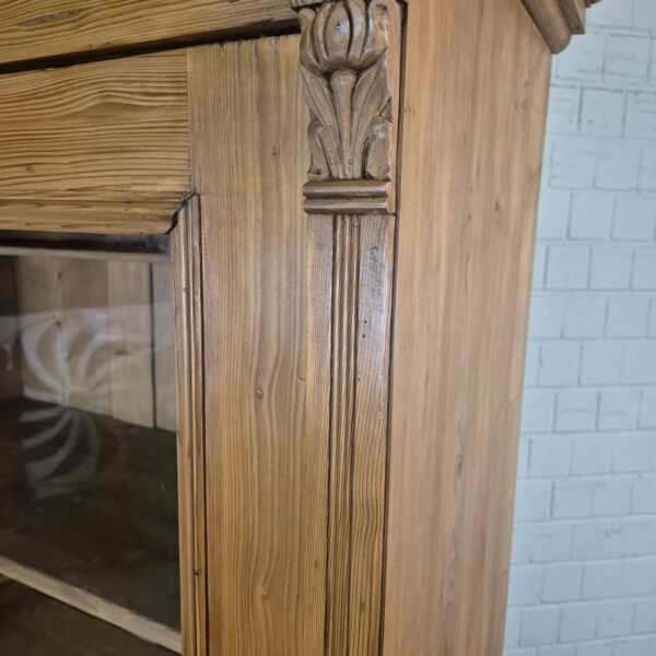 Vitrine Geschirrschrank Jugendstil 1900 Kiefer – Bild 7