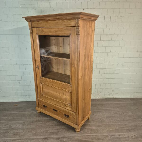 Vitrine Geschirrschrank Jugendstil 1900 Kiefer – Bild 3