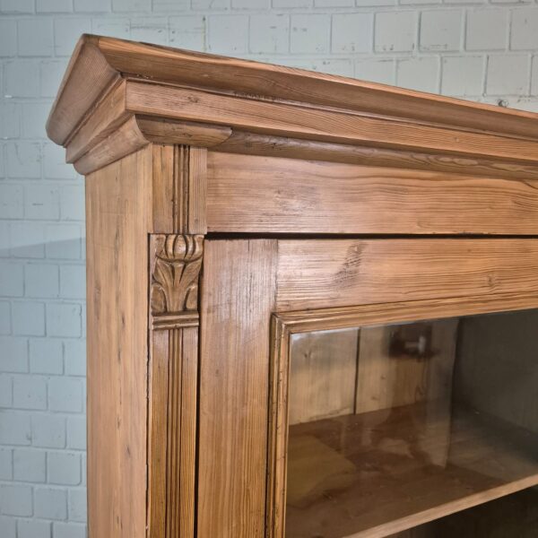 Vitrine Geschirrschrank Jugendstil 1900 Kiefer – Bild 4