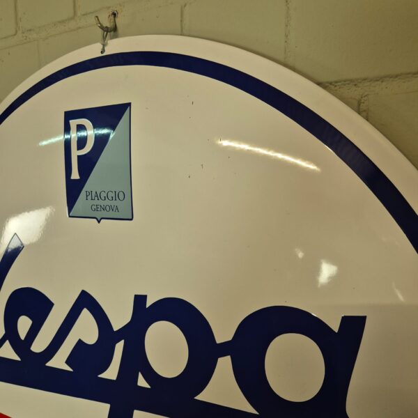 Vespa Servizio Emaille-Reklameschild Ø 0,90 m – Bild 5