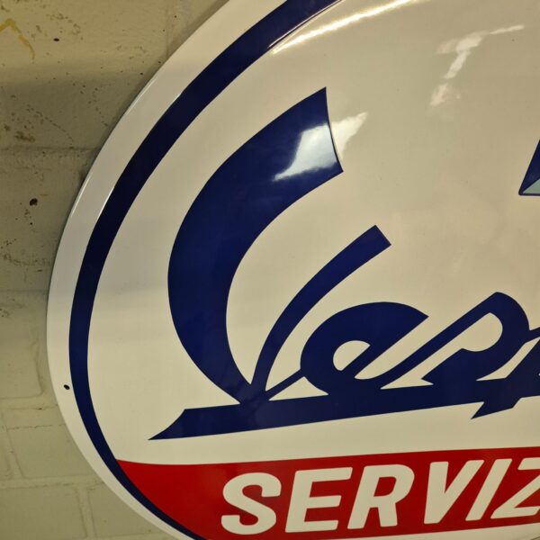 Vespa Servizio Emaille-Reklameschild Ø 0,90 m – Bild 6