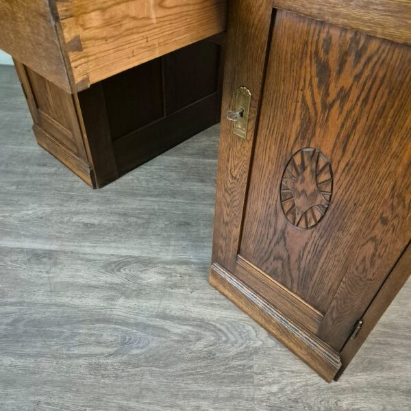 Schreibtisch Jugendstil 1920 Eiche – Bild 13