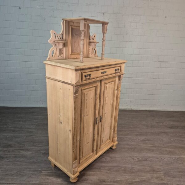 Vertiko mit Aufsatz Jugendstil 1900 Kiefer – Bild 3