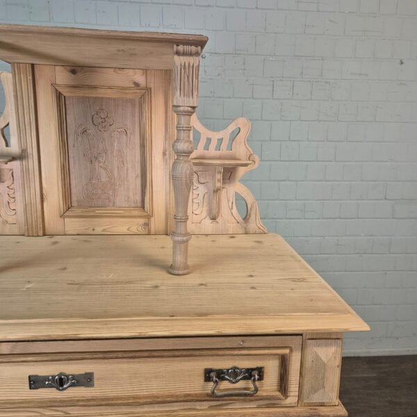 Vertiko mit Aufsatz Jugendstil 1900 Kiefer – Bild 10