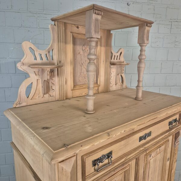 Vertiko mit Aufsatz Jugendstil 1900 Kiefer – Bild 5